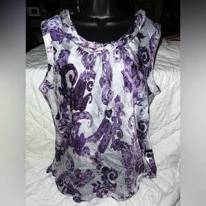 Dressbarn Paisley Roll Neck Blouse